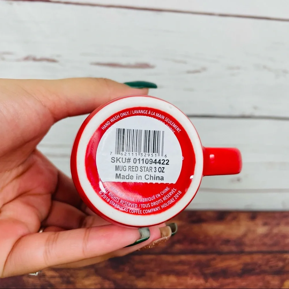 Starbucks Collectible Espresso Shot Ceramic Cup Mug Red Christmas Holiday 3oz 🆕